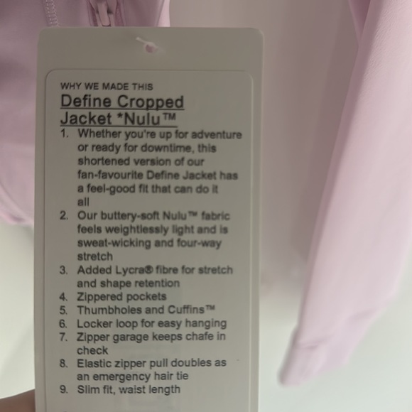 SOLD | Brand New Lulu define cropped pink - Picture 3 of 4